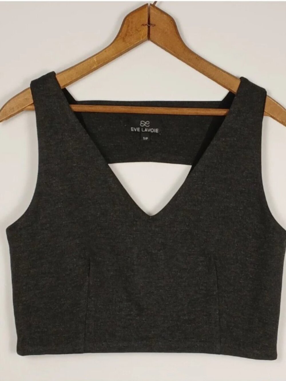 Eve Lavoie Crop Top Women Small Charcoal Open Back Montreal Designer